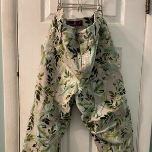 Gloria Vanderbilt Floral Capri Jeans, Size 16, Stretchy